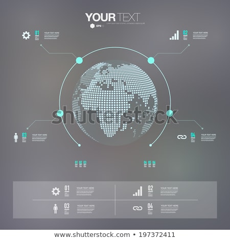 Foto stock: Light World Thin Line Map Infographic Template