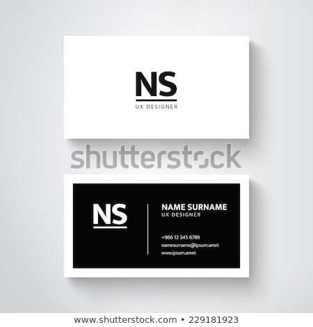 Сток-фото: Black And White Business Card Vector Design Illustration