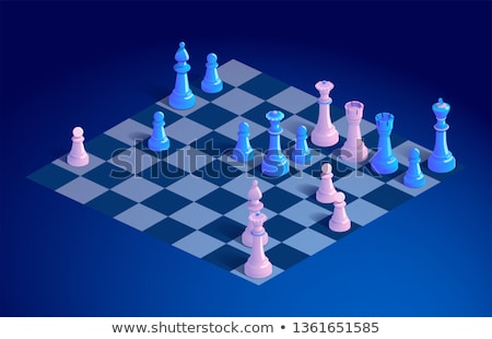 Stockfoto: White Knight Chess Piece Isometric Vector Illustration