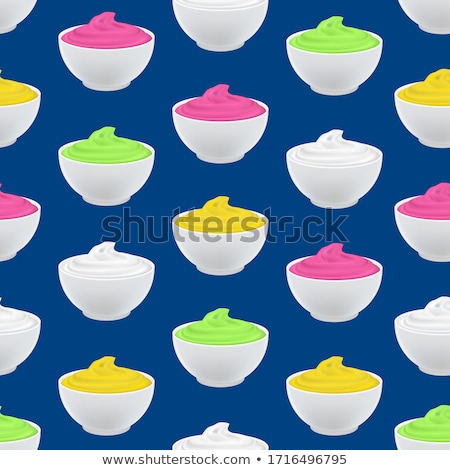 Сток-фото: Whipped Cream Closeup Icon Vector Illustration