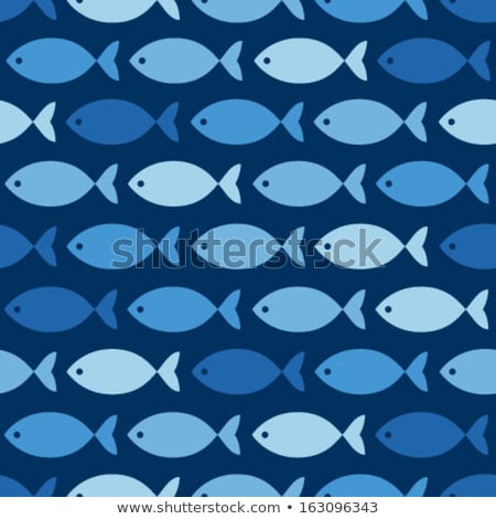 Stok fotoğraf: Seawater Fish Seamless Pattern