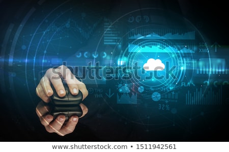 Сток-фото: Hand Using Mouse With Cloud Technology Concept