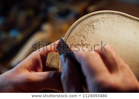 Stock photo: Craftsman Working In Workshop Lutemaker