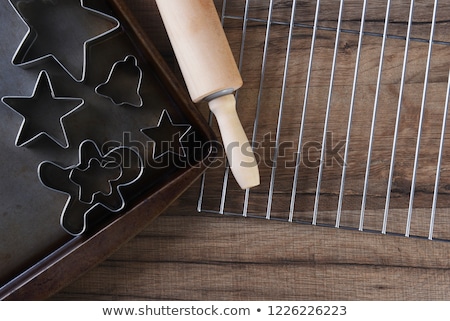 Stock fotó: High Anlge View Of Star Shape Cookies On Cooling Rack