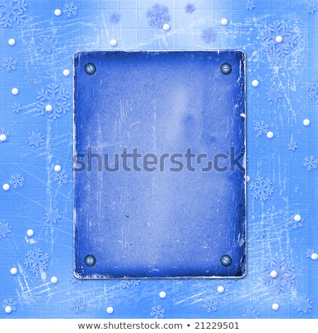 Stok fotoğraf: Old Paper With Rivet For Photo On The Winter Background