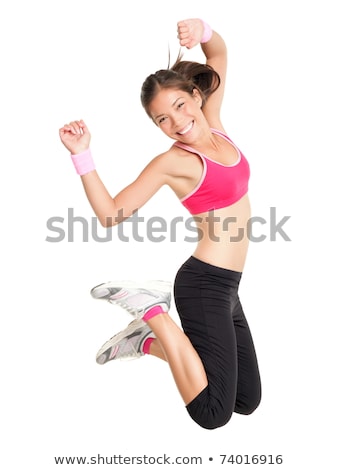 Weight Loss Fitness Woman Jumping Of Joy Stock fotó © Ariwasabi