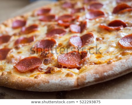 Stok fotoğraf: Freshly Baked Pepperoni Pizza