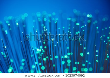 Zdjęcia stock: Close Up Of Glowing Fiber Optics On Dark Texture Background