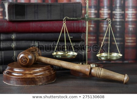 Stok fotoğraf: Wood Gavel And Old Book