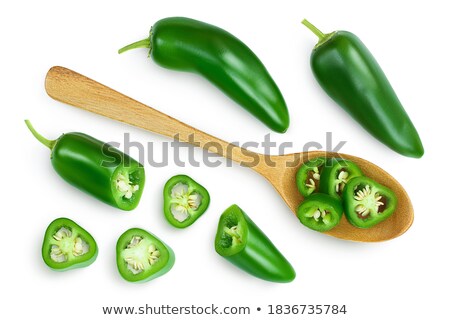 Stok fotoğraf: Jalapeno Chile Whole And Sliced Paths