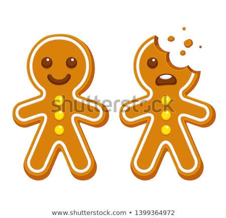 Сток-фото: Scared Cartoon Gingerbread Man