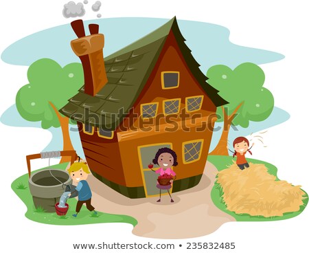 Stock photo: Kids Doing Different Chores In The Farm