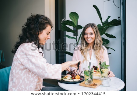 Foto stock: Stylish Blonde At The Dinner Break