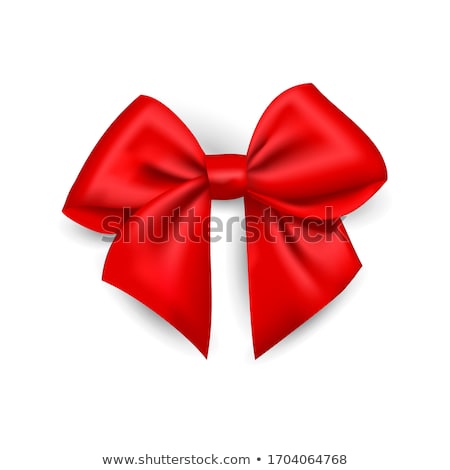 Stockfoto: Festive Postcard With Red Ribbon And Bow Vector