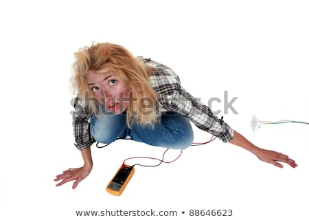 Foto d'archivio: Woman Having Had An Electric Shock