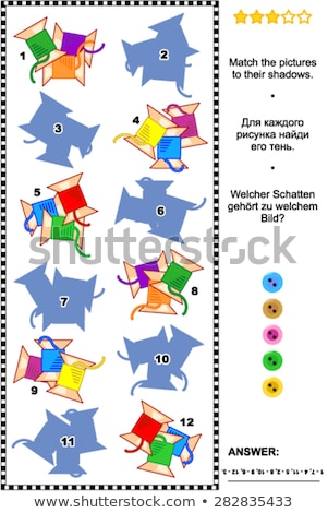 Visual Puzzle Match The Pictures With Their Shadows Imagine de stoc © ratselmeister