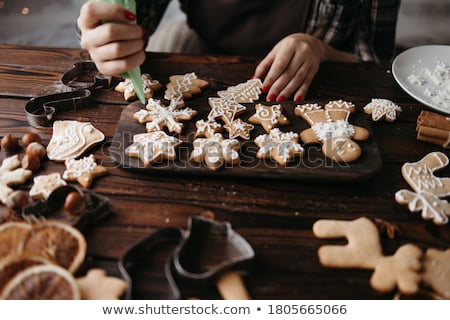 Сток-фото: Preparation Gingerbread Cookie For Christmas