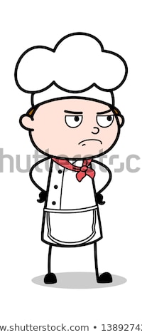 Stockfoto: Furious Chef Cook Screaming Vector Illustration