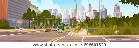 Stockfoto: Abstract Panorama Color Buildings On Street