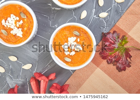 [[stock_photo]]: Cream Of Pumpkin Soup Or Souffle Thanksgiving Day