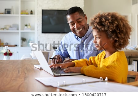 [[stock_photo]]: Two Black Child Doing Homework At Home