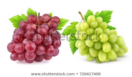 Stok fotoğraf: Purple Red Grapes With Green Leaves