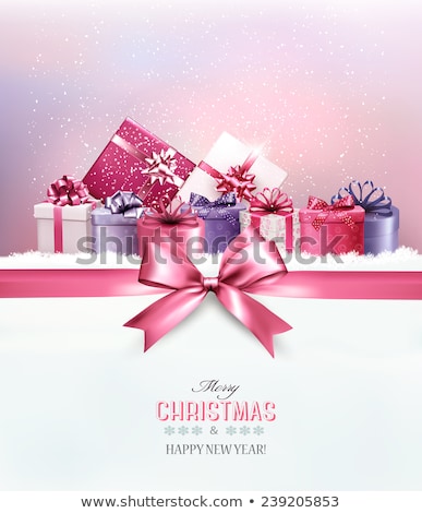 Stockfoto: Luxurious Gift With Note Isolated On White Background