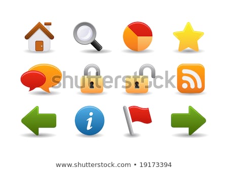 Stock foto: Unlock Yellow Vector Icon Button