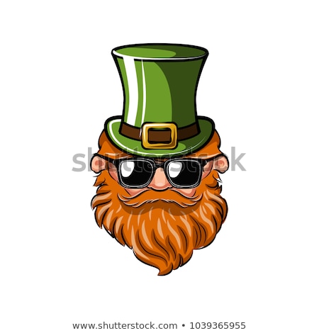 St Patricks Day Banner Leprechaun Face Head With Red Beard Foto stock © Khabarushka