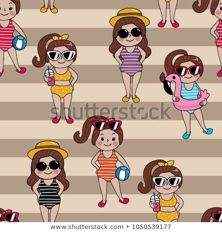 Stock photo: Girls Wearing Retro Swimming Costumes