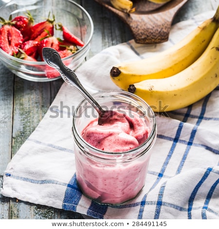 Stok fotoğraf: Homemade Strawberry Banana Ice Cream