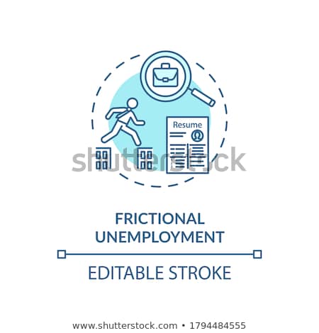 Foto stock: Frictional Unemployment Turquoise Concept Icon