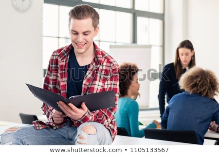 Student Holding Files Foto d'archivio © Kzenon