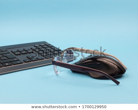 ストックフォト: Spectacles On Computer Keyboard - Poor Eyesight