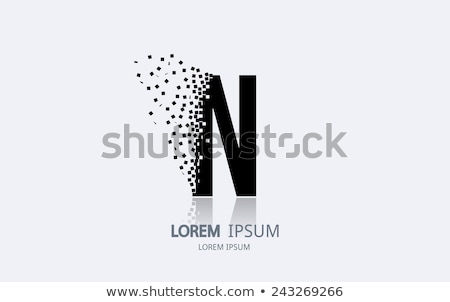Stock fotó: Alphabet Particles Logotype Letter N