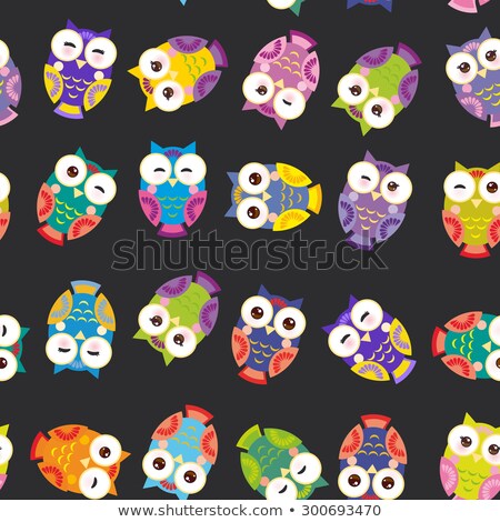 Foto stock: Seamless Background With Owl Flying