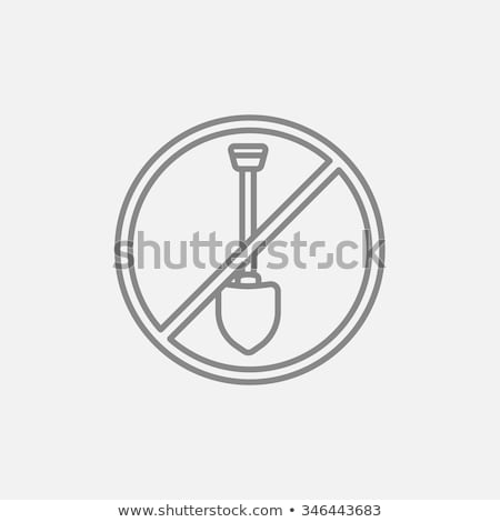 Stock photo: No Digging Sign Line Icon