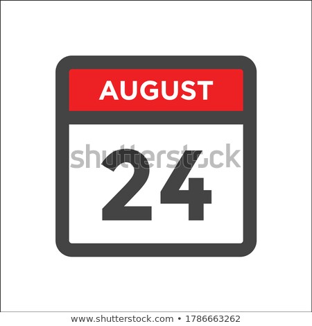 Stockfoto: Simple Black Calendar Icon With 24 August Date Isolated On White