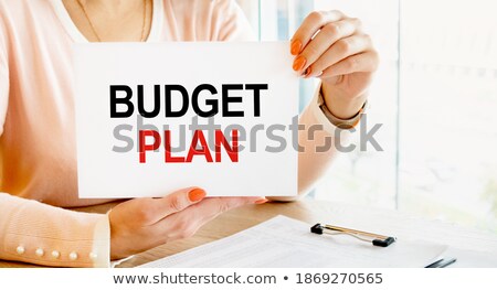 Stock foto: Young Business Woman Showing Paper Sheet With Her Plans