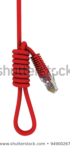 Red Power Cord Into A Gallows 3d Rendering [[stock_photo]] © cherezoff