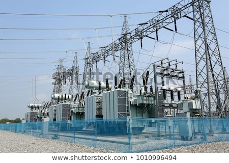 Stock fotó: Electrical Power Station With Sky