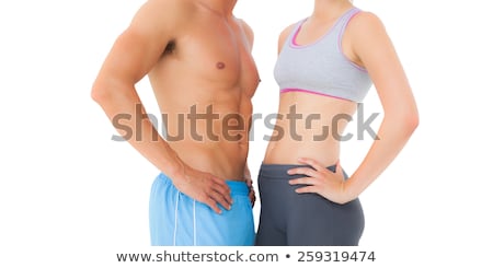 Stock fotó: Mid Section Of Shirtless Muscular Man