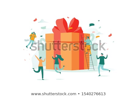 Сток-фото: 3d Man With Gift Boxes Concept