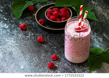 Stok fotoğraf: Raspberry Smoothie And Berries