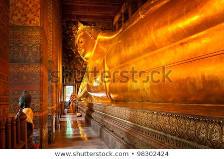 Stock photo: Reclining Buddha Gold Statue Wat Pho Bangkok Thailand