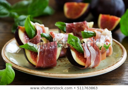 Foto stock: Fresh Fig And Prosciutto Ham