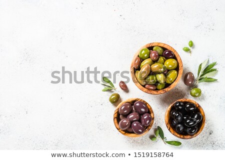Сток-фото: Black Olives On White Background