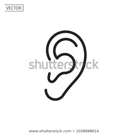 Stock photo: Ear Vector Icon Black Pictogram Isolated On A White Background