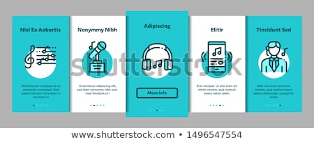 Stok fotoğraf: Singing Song Elements Vector Onboarding