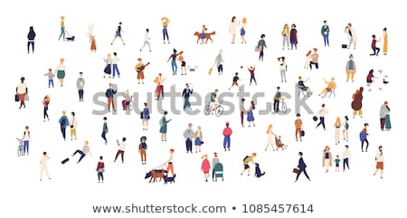 Stockfoto: People Activity Outdoor Walking Friends Vector